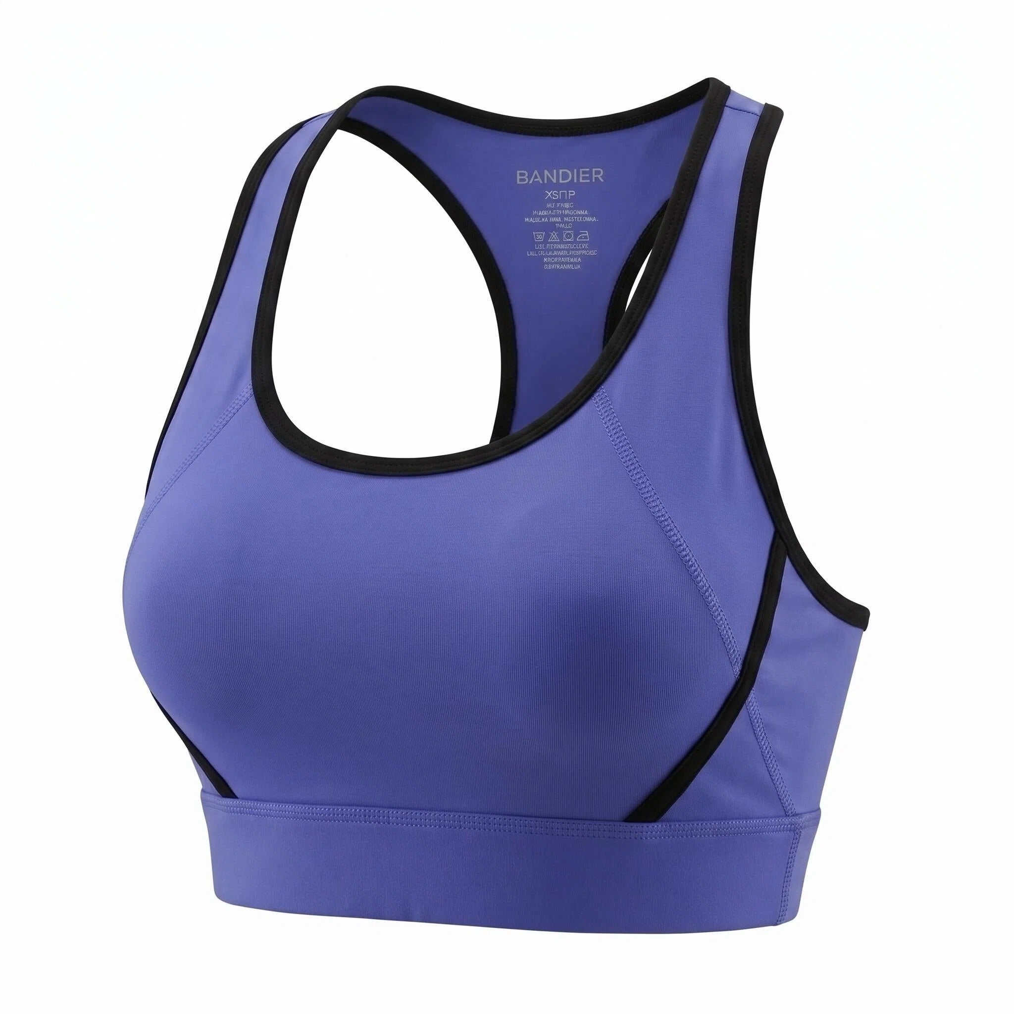 Bandier Center Stage Contrast Seam Bra Baja Blue/Black BND10168