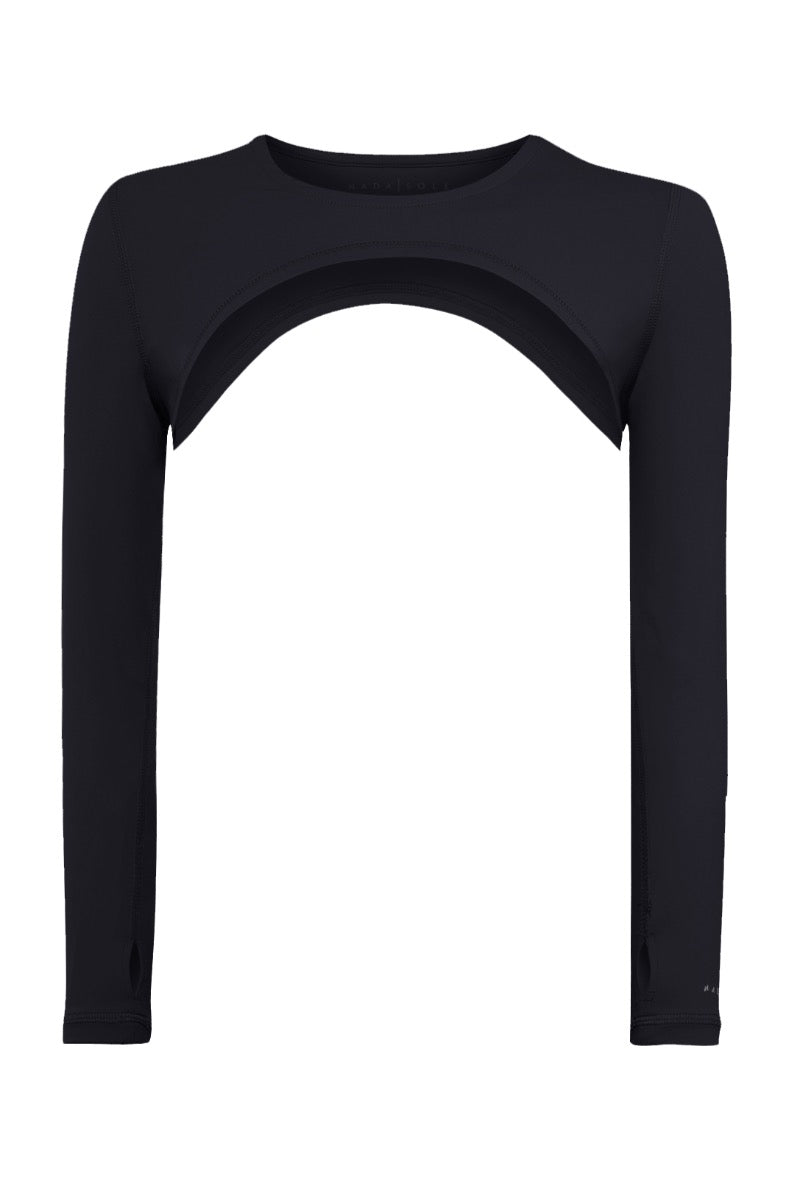 Olivia Long Sleeve Ultra Shrug Top | Onyx