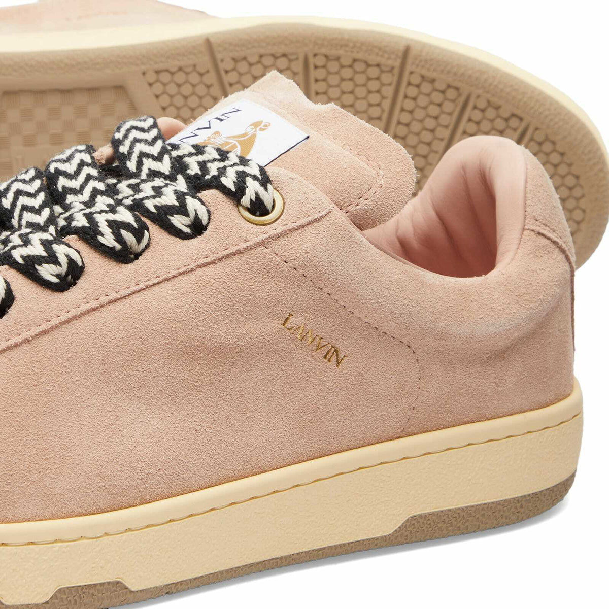 Lanvin Men's Curb Lite Sue Sneaker in Pale Pink