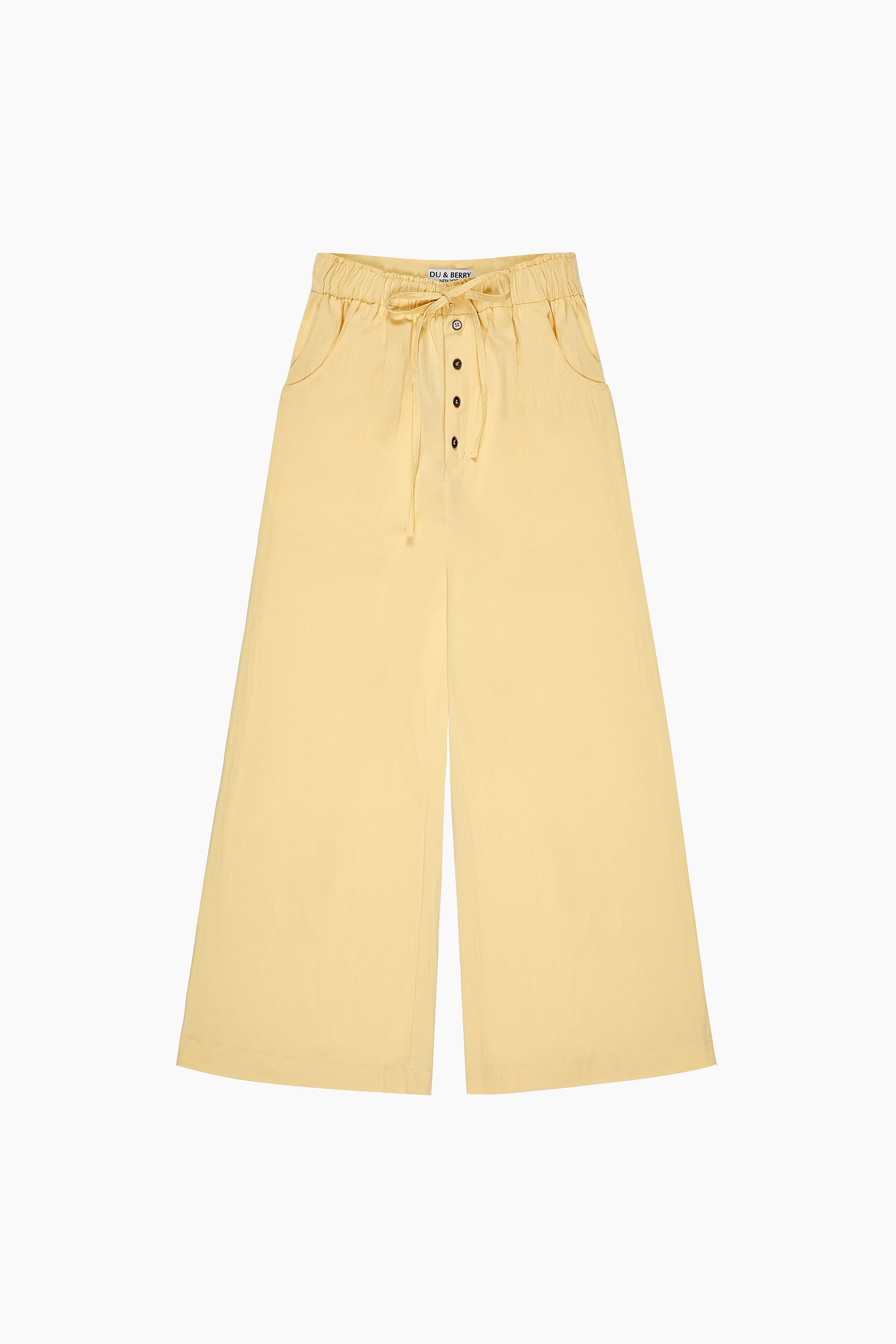 Sway Cotton Palazzo Pants in Butter Yellow - Du & Berry