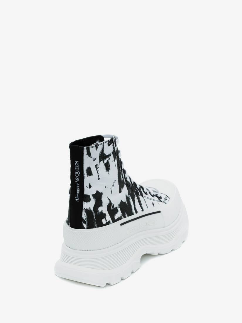 Alexander McQueen Mcqueen Graffiti Tread Slick Boot in White