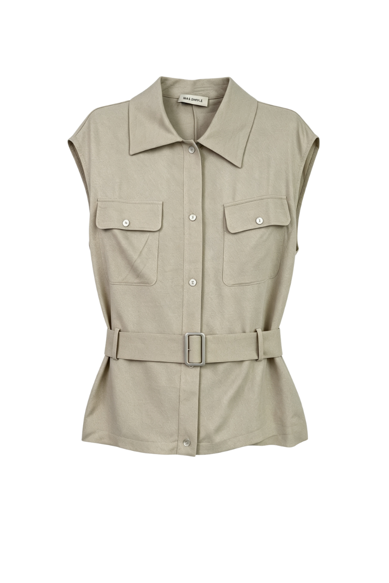 Max Simple Cinched Cargo Top Natural MSYW263076N