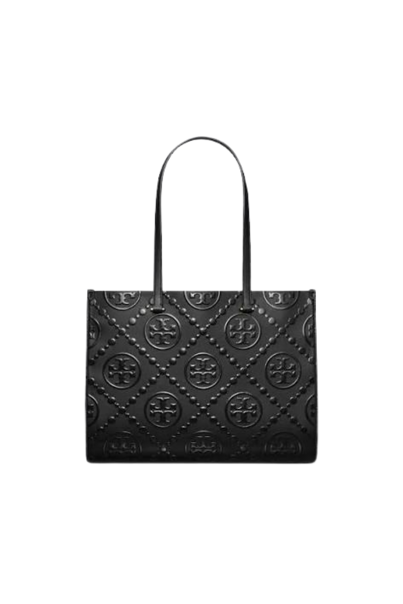 Tory Burch T Monogram Contrast Embossed Tote Black/Black 164904-009