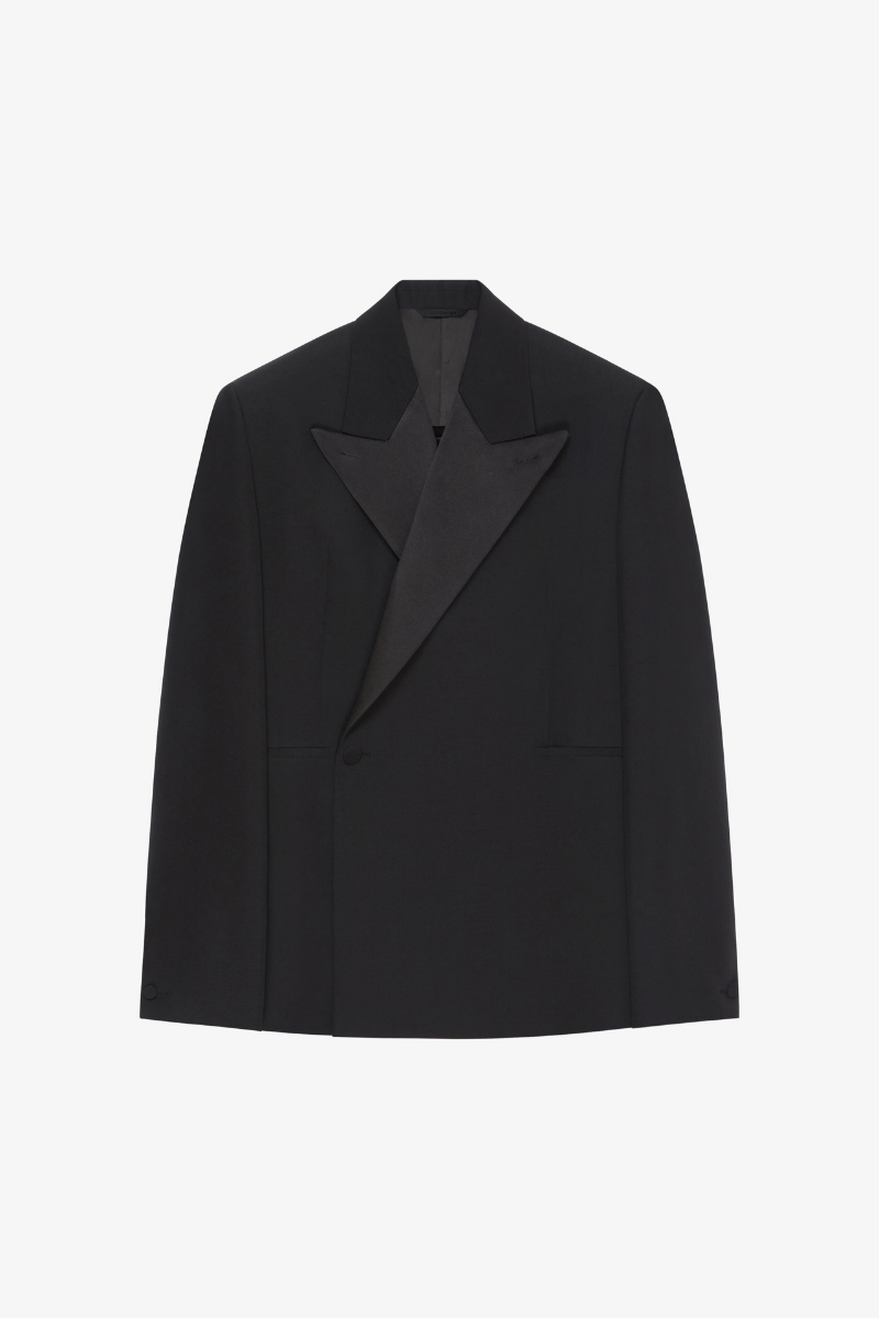 Givenchy Oversized Jacket With Satin Notch Lapel_Black