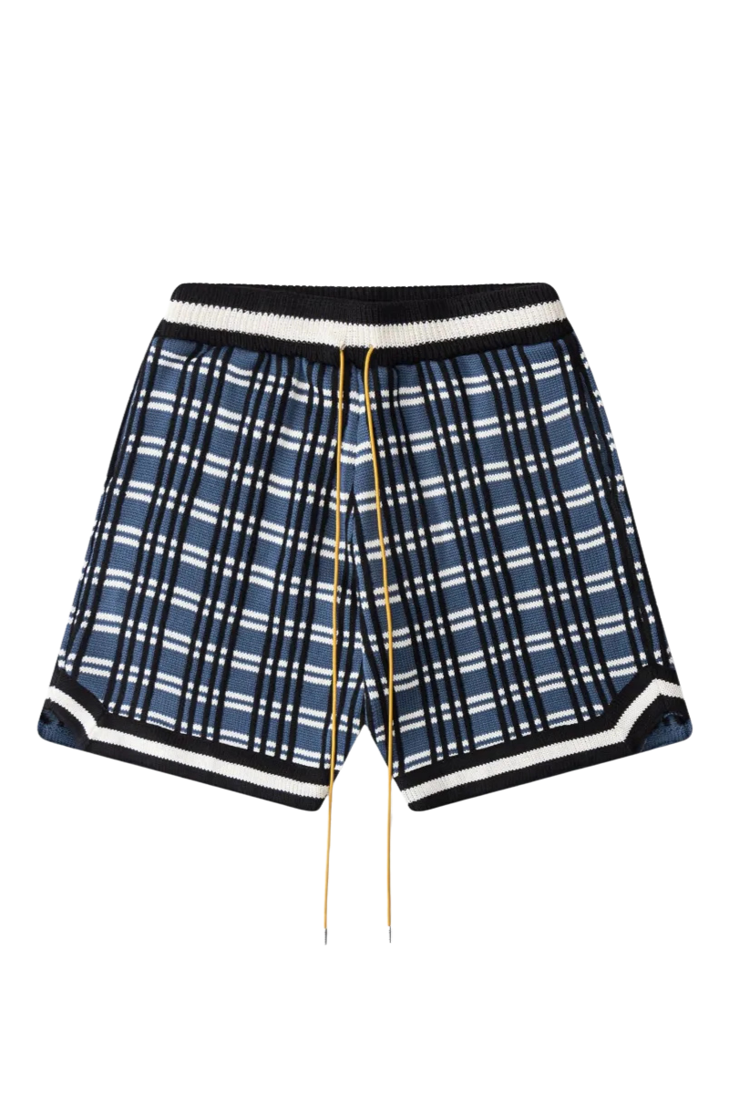 Rhude Plaid Basketball Shorts in Blue