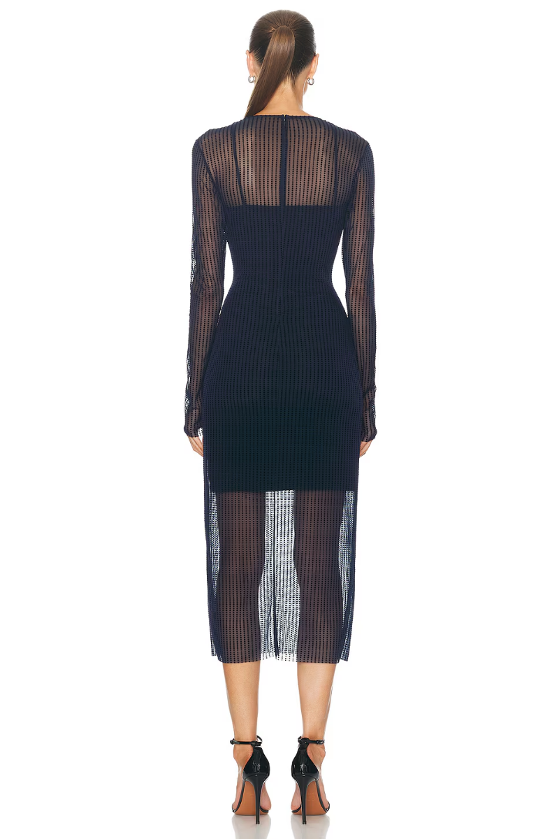 Givenchy Long Tulle Dress_Navy