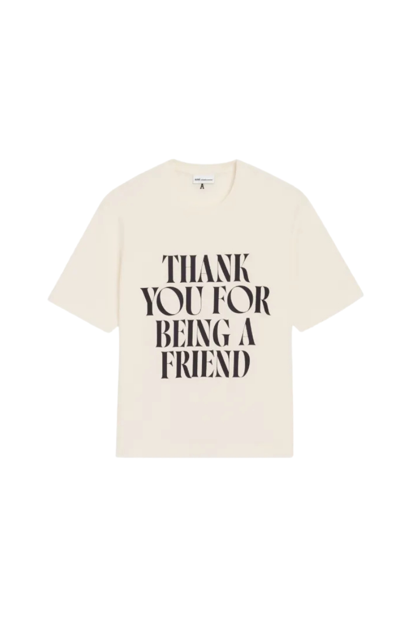Ami Paris Signature-Print Crew-Neck T-Shirt-White Cream