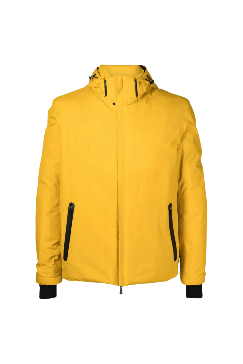Herno Men's Padded Drawstring Hooded Jacket In Bright Yellow