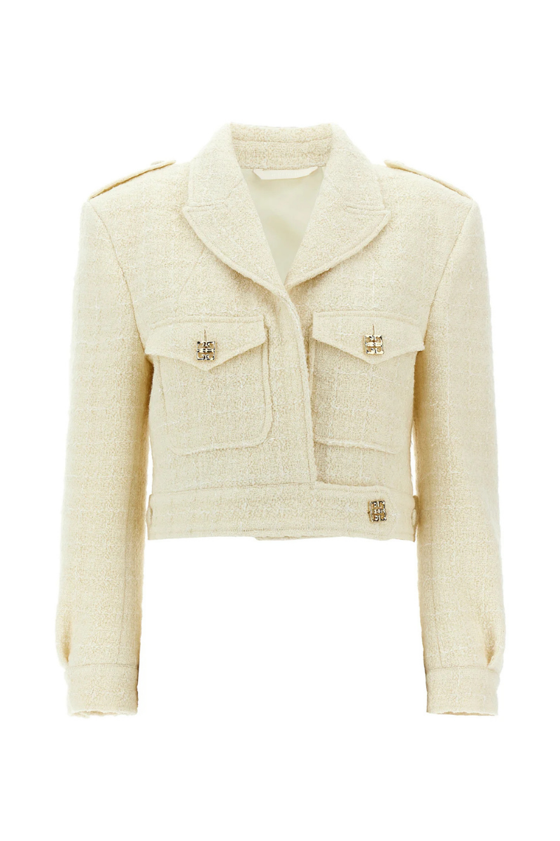 Givenchy Military Cropped Jacket_Ecru