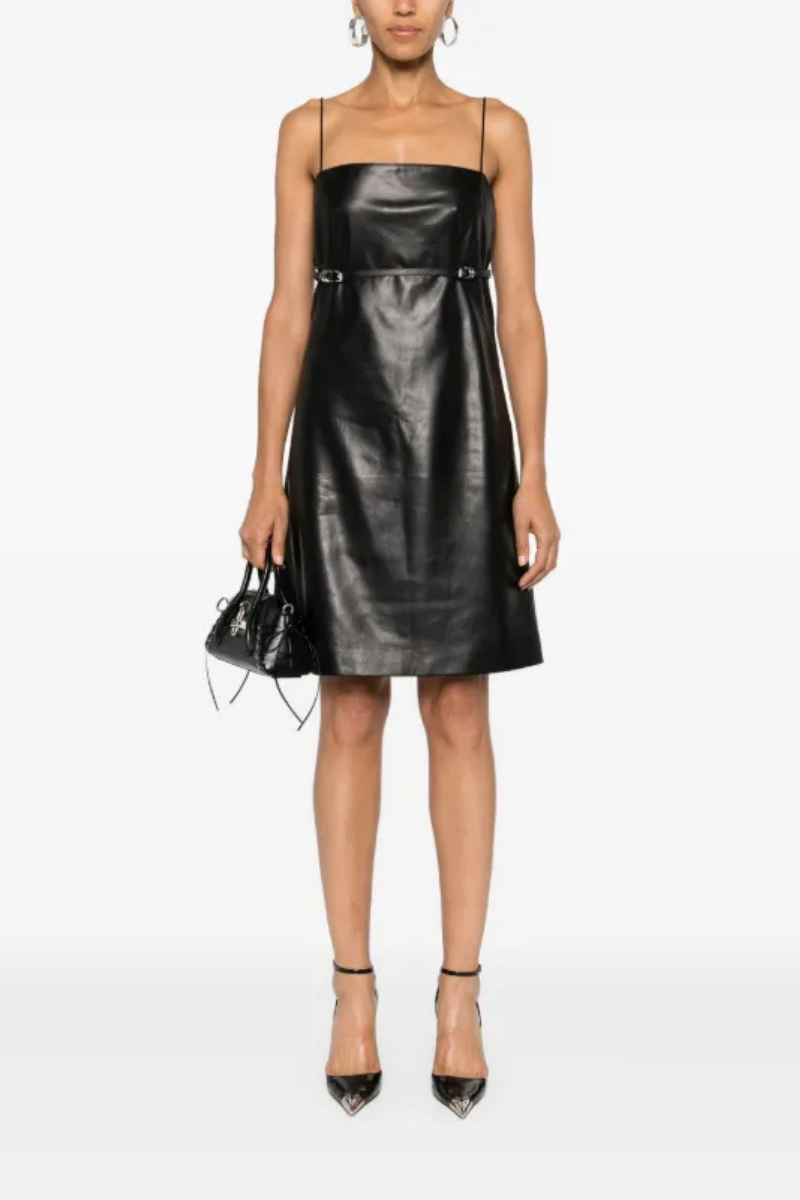 Givenchy Voyou Leather Dress-Black