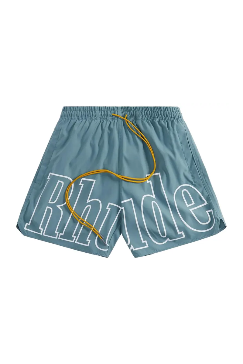 Rhude Green Printed Swim Shorts