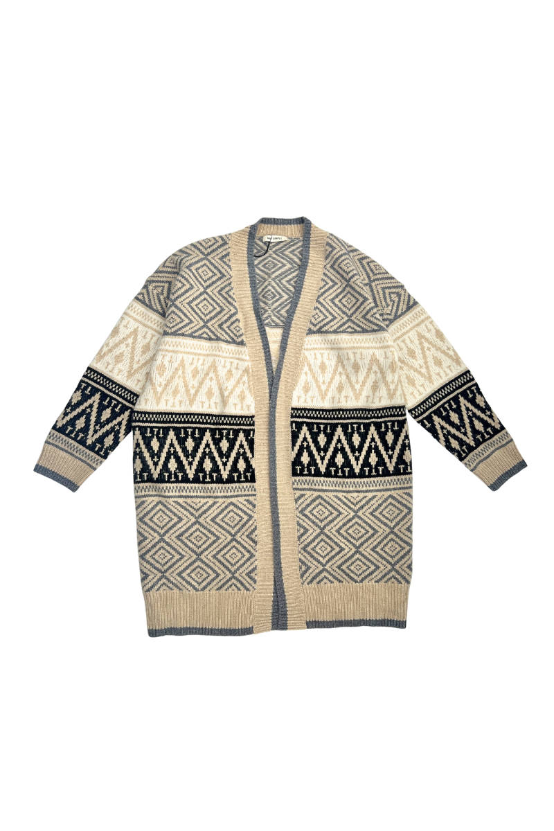 Max Simple Geometric Intarsia Cashmere Cardigan
_Geometric