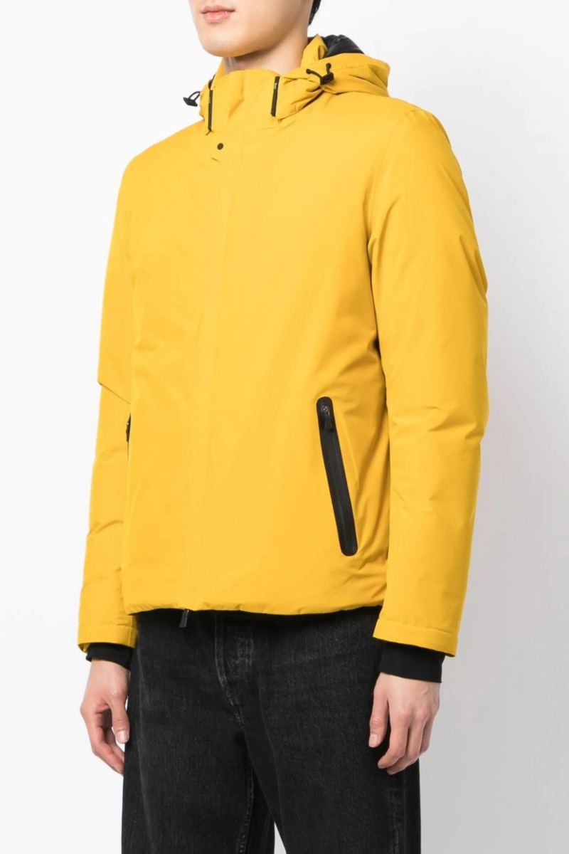 Herno Men's Padded Drawstring Hooded Jacket In Bright Yellow