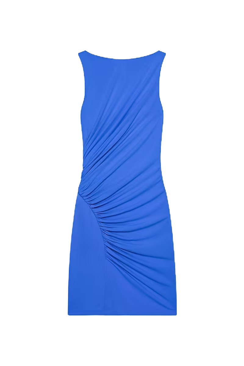 Givenchy Mini Sleeveless Side Draoed Dress-Iris Purple