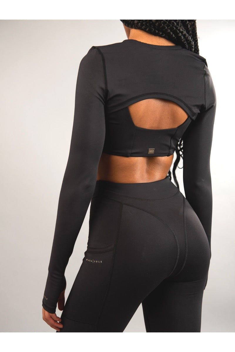 Olivia Long Sleeve Ultra Shrug Top | Onyx