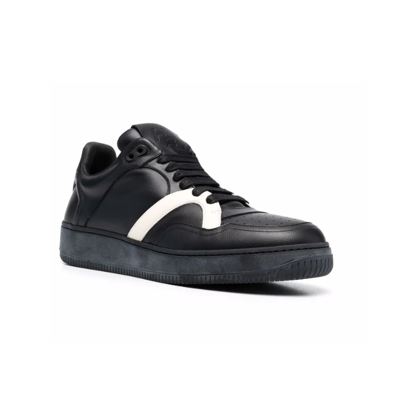 Mens | Human Recreational Services Two-Tone Leather Sneaker Black/White
