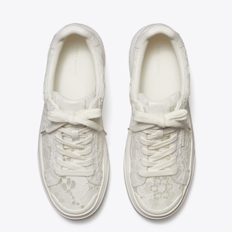 Womens | Tory Burch Ladybug Lace Court Sneakers Ivory
