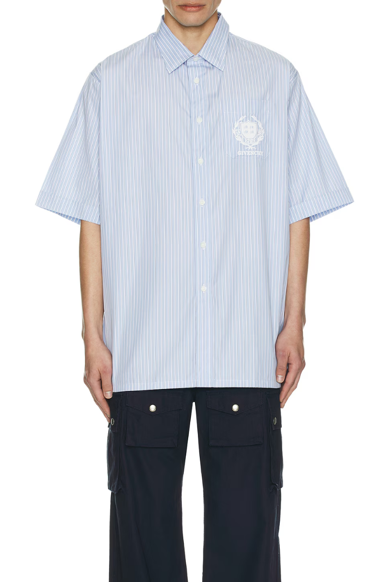 Givenchy Short Sleeve Shirt With Pocket_Light Blue
