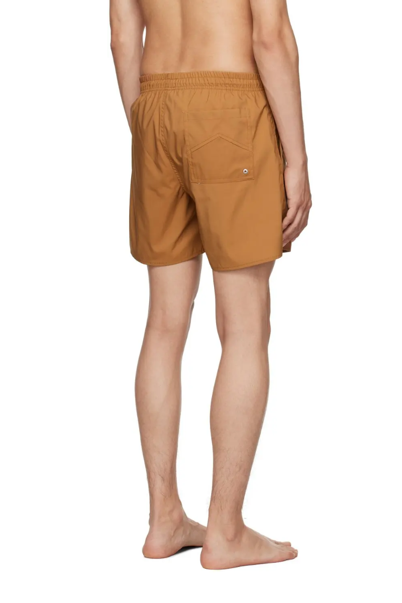 Rhude Tan Printed Swim Shorts In Camel