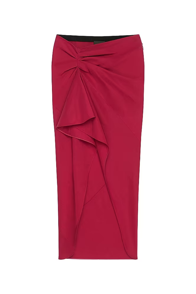 Givenchy Long Ruffled Skirt_Red Cherry