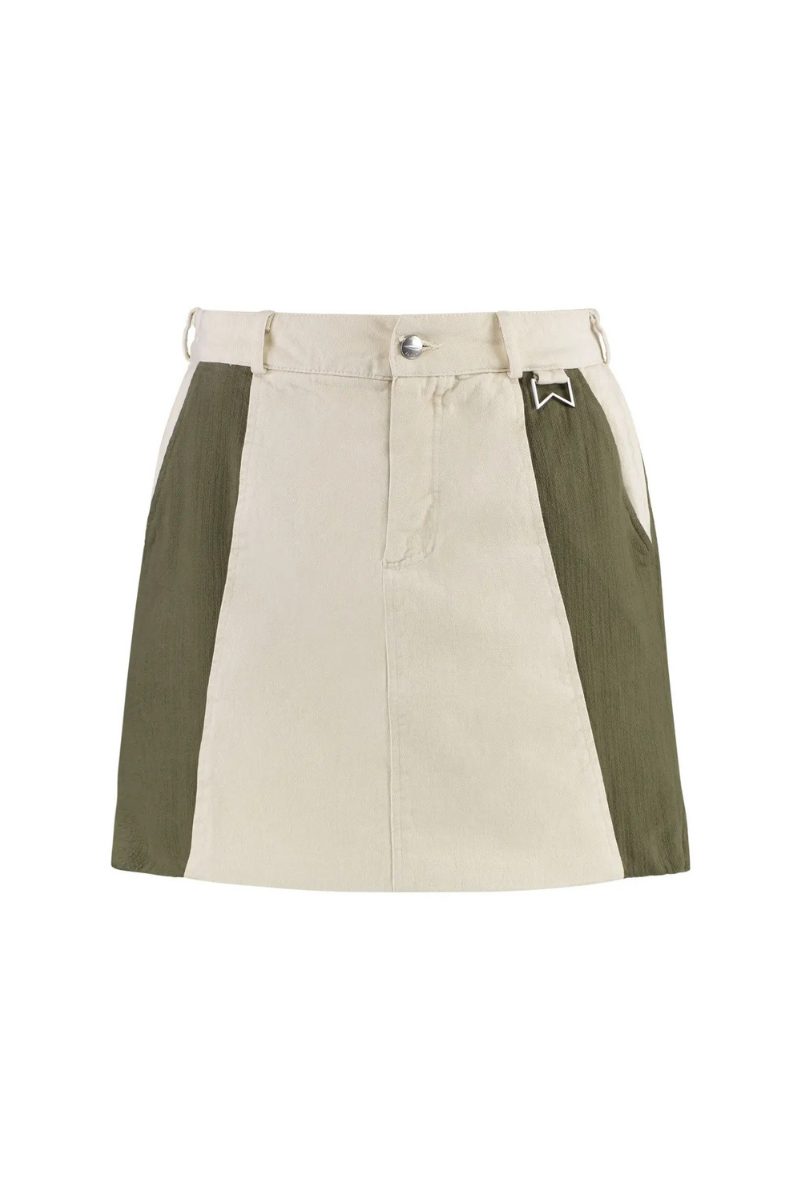 RHUDE Cotton Mini Skirt - Beige