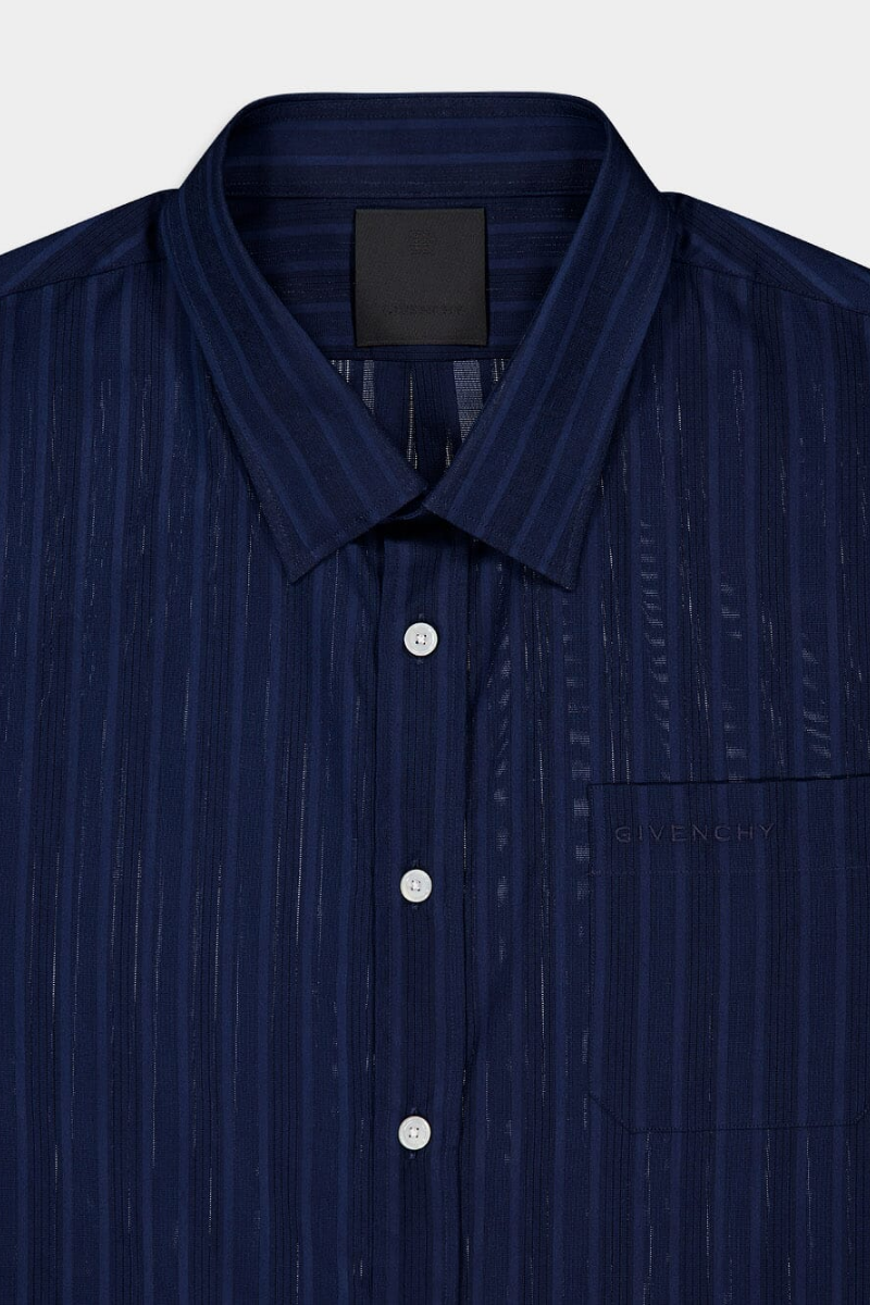 Givenchy Short Sleeve Shirt With Pocket_Navy