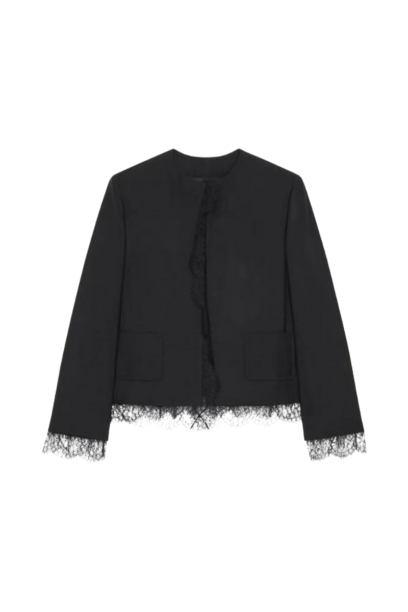 Givenchy Lace Details Jacket-Black