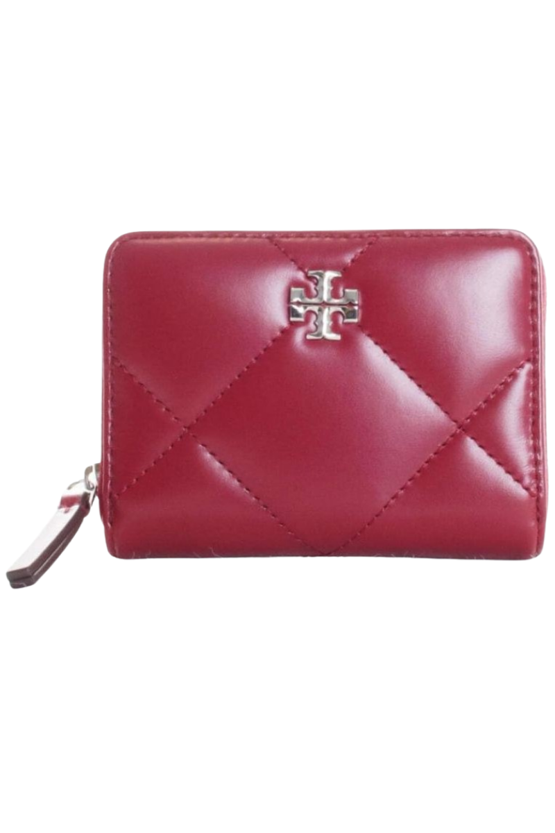 Tory Burch Kira Diamond Quilt Small Zip Walle Red 159791600