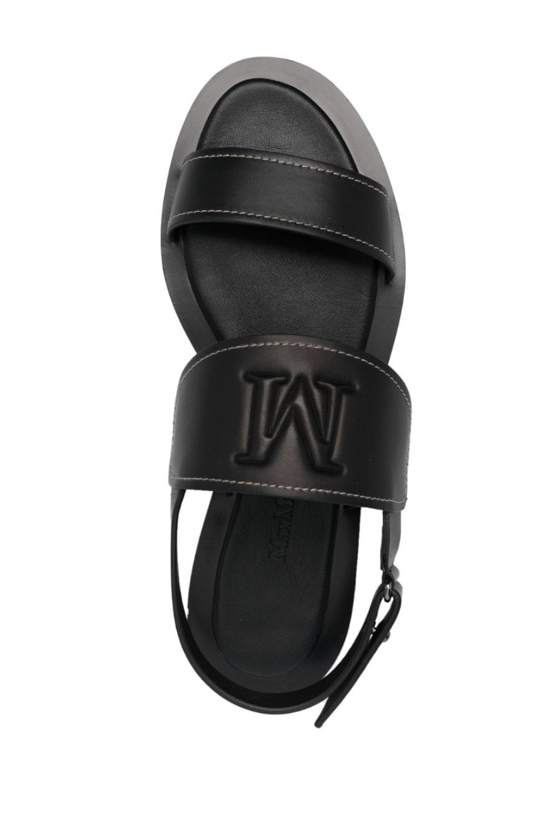 Max Mara Debossed-Logo Leather Sandals