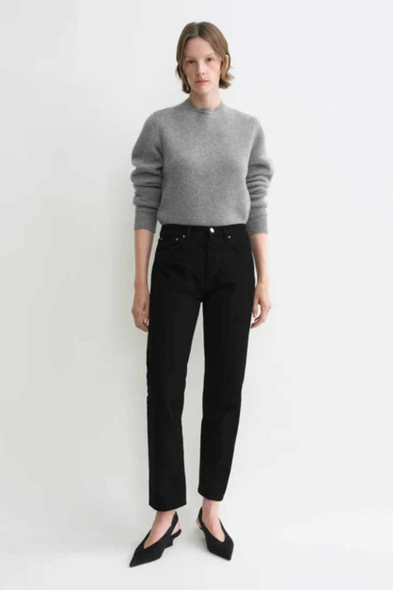 Toteme Vintage Fit Twisted Seam Denim Pants in Black