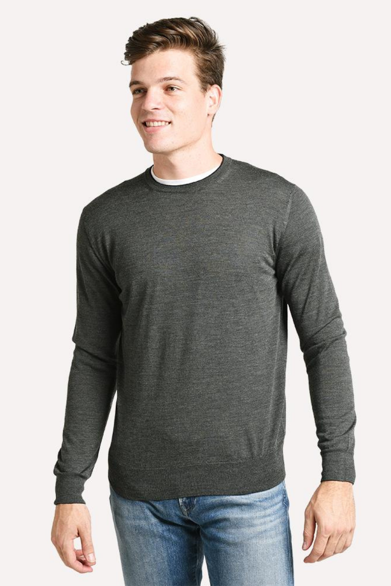 Eleventy Men's Crewneck Sweater in Dark Grey