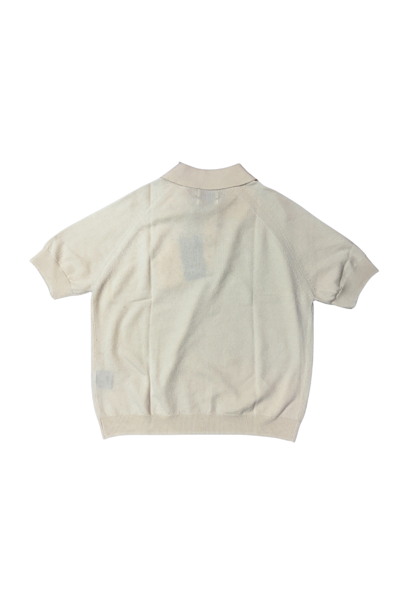 RHUDE Merino Wool Graphic Print Polo White Sweater
