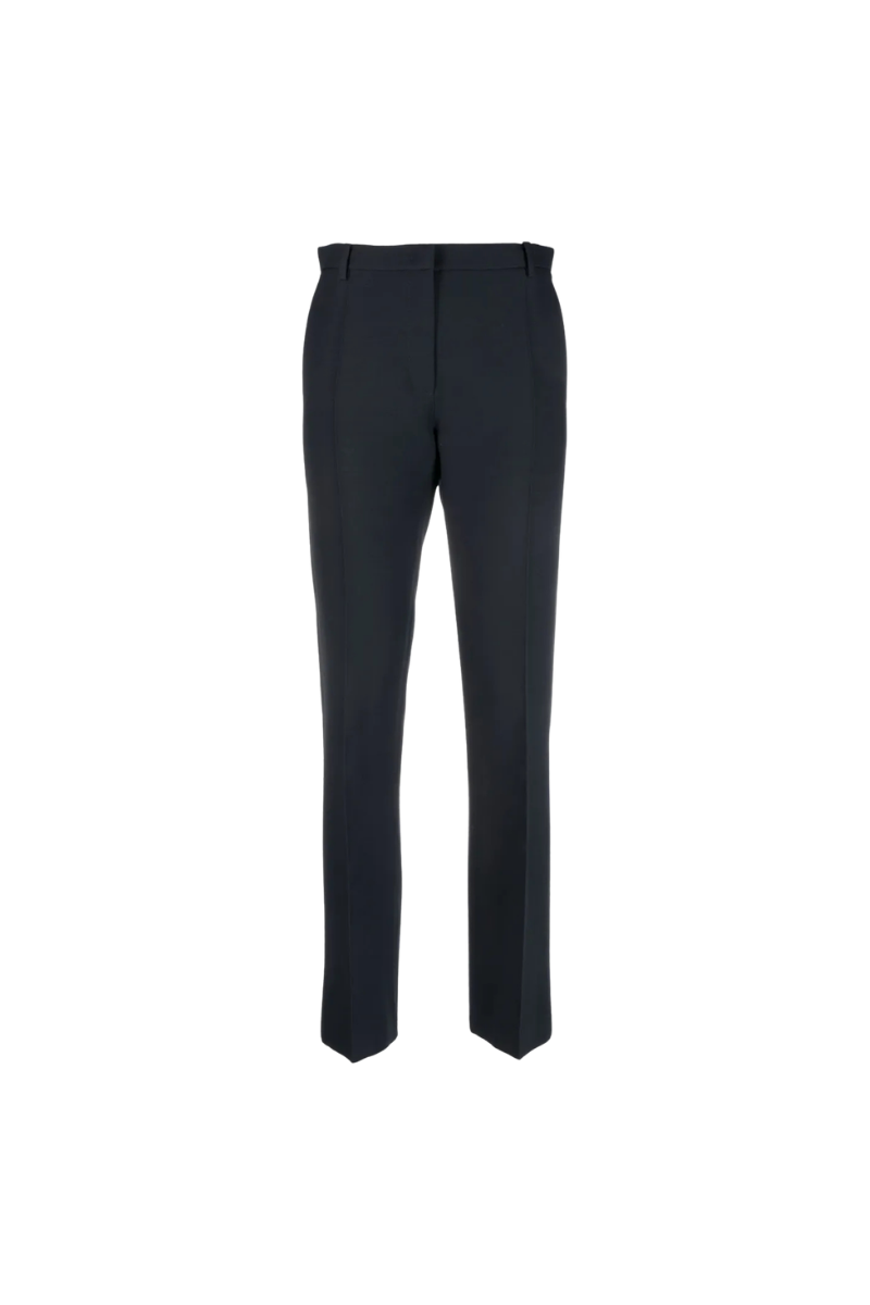 Valentino Wool-Silk Blend Tailored Trousers Navy 3B3RB5G51CF_598