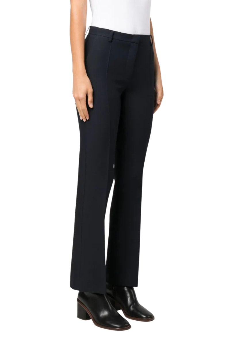 Valentino Wool-Silk Blend Tailored Trousers Navy 3B3RB5G51CF_598