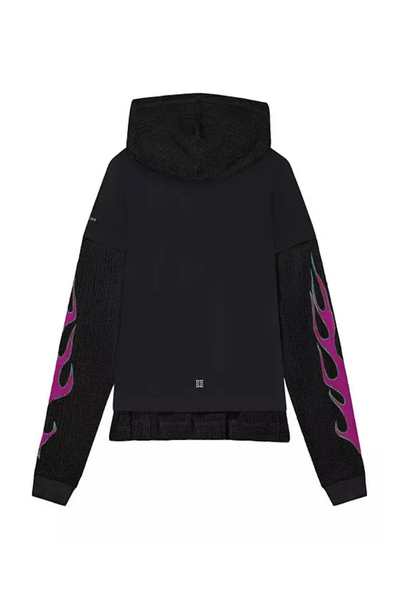 Givenchy Jersey & Mesh Hoodie All-In-One Look8/18_Black