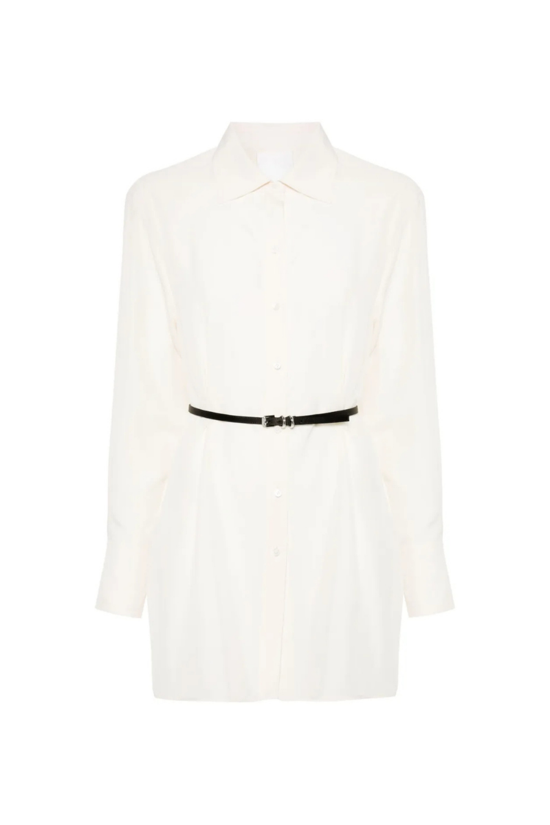 Givenchy Long Shirt With Voyou Belt_Ecru