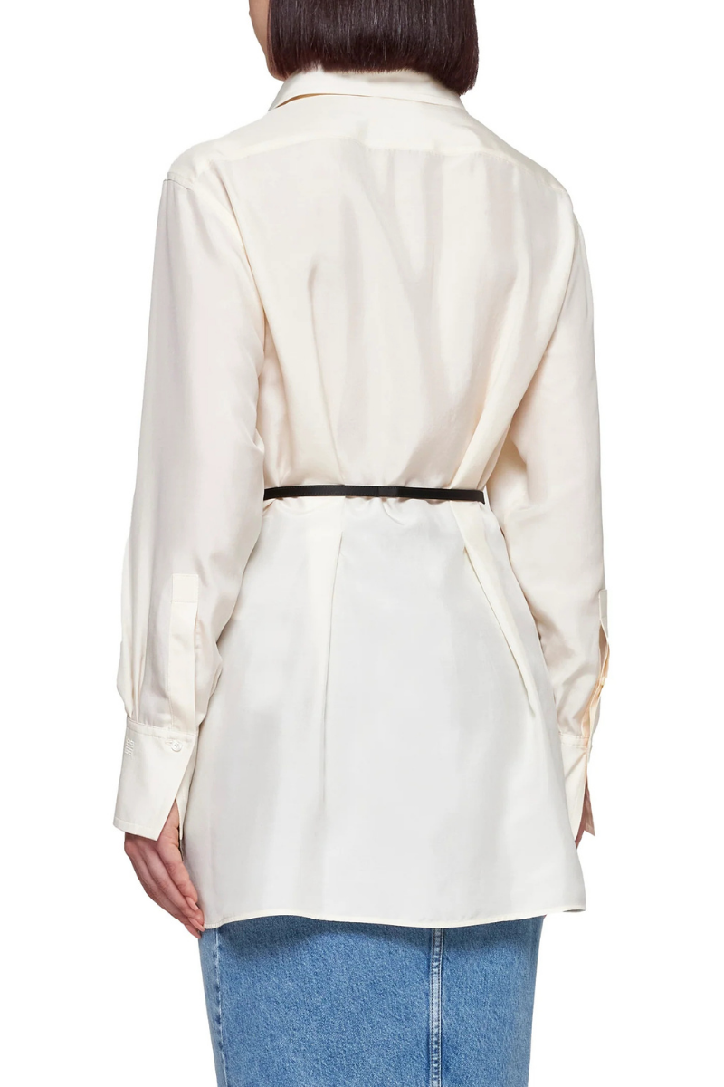 Givenchy Long Shirt With Voyou Belt_Ecru