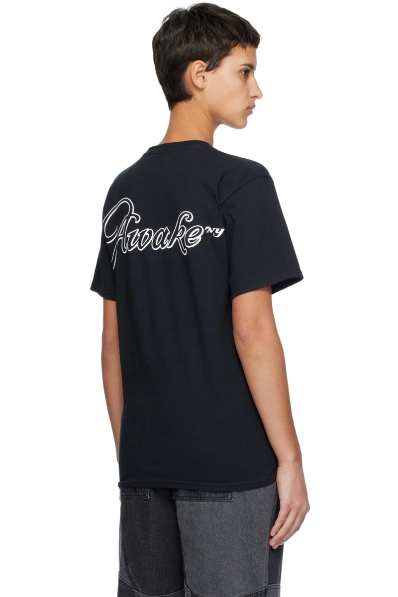 Awake NY Unisex Black Printed T-Shirt
