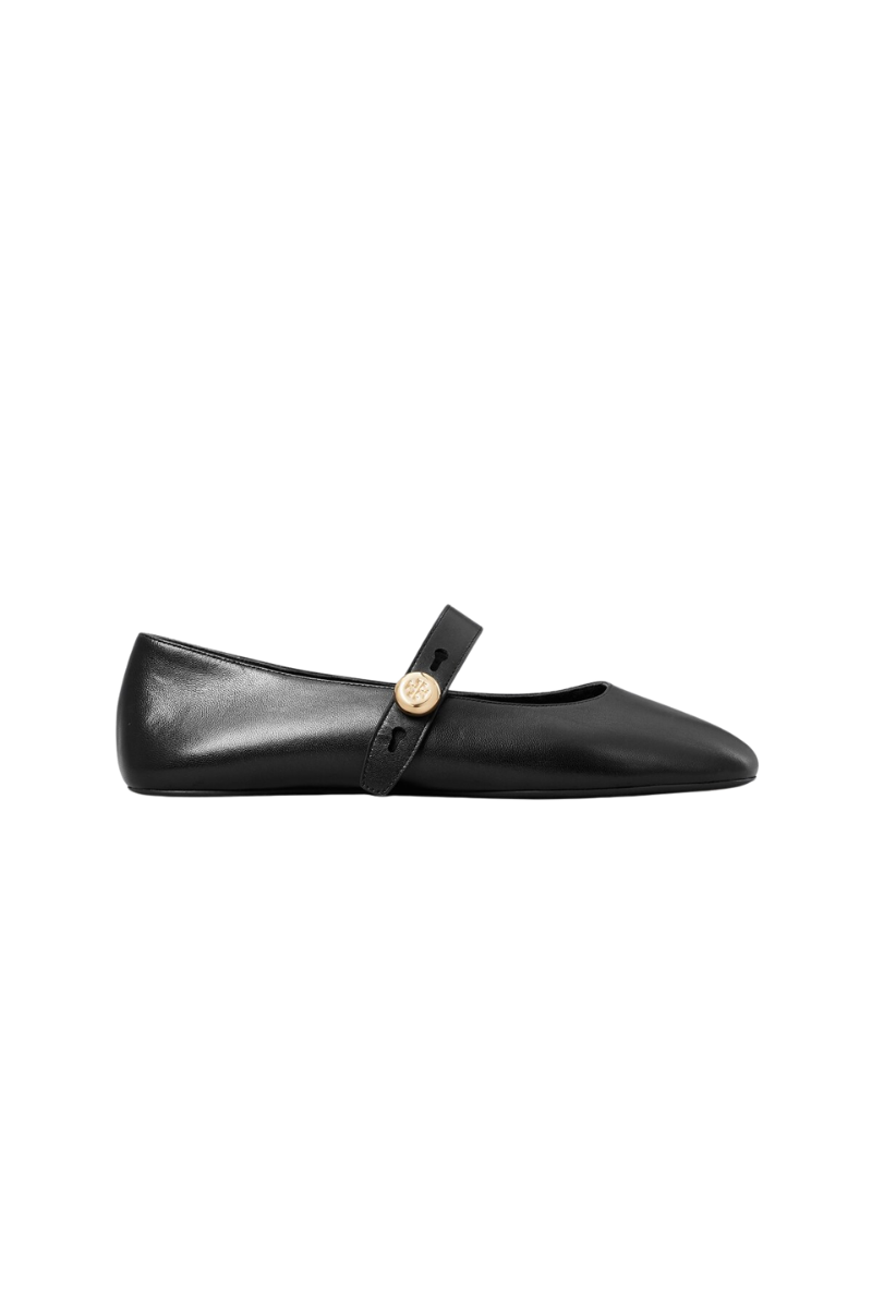 Tory Burch Romy Mary Jane Lamb Leather Perfect Black 184652-006