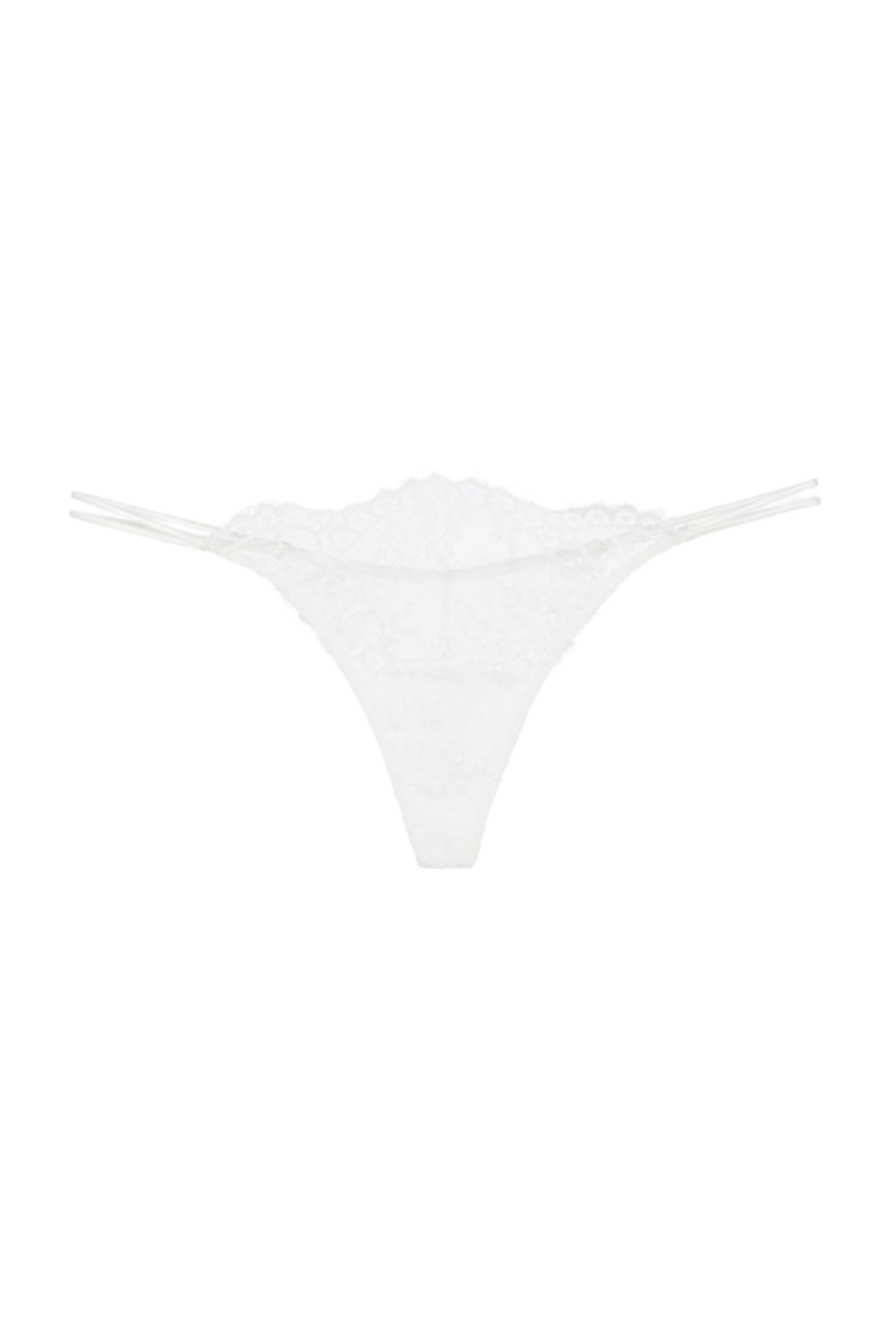 La Perla Off-White Leavers Lace Thong