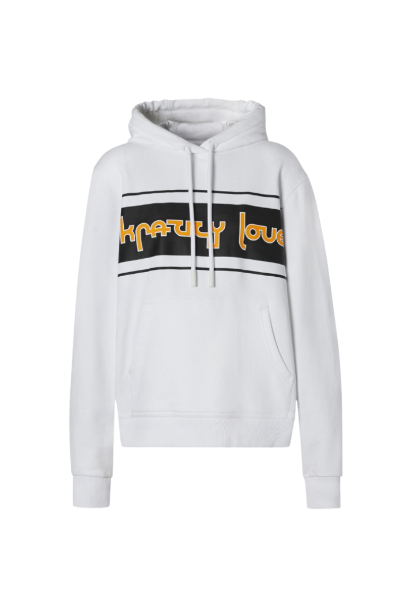 Burberry Women's Slogan Print Cotton Oversized Hoodie - White/Yellow