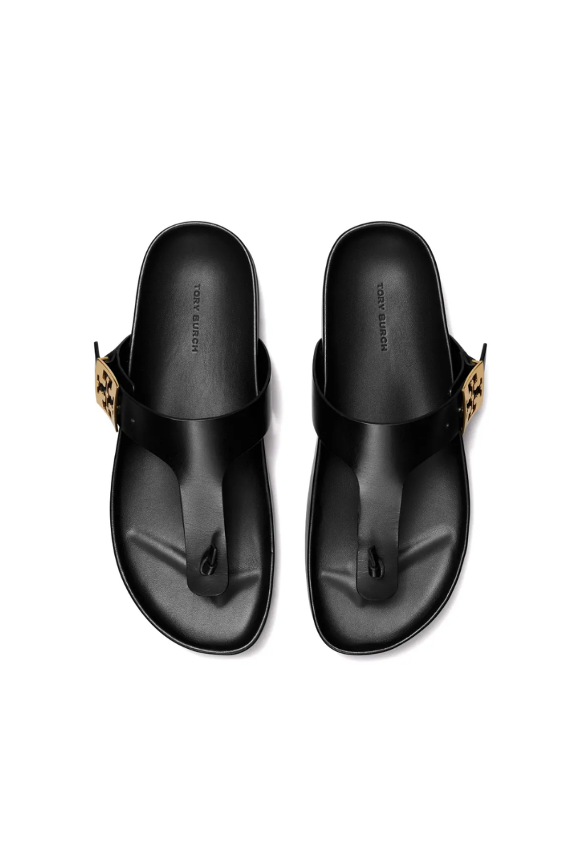 Tory Burch Mellow T-Strap Sandal in Black Leather