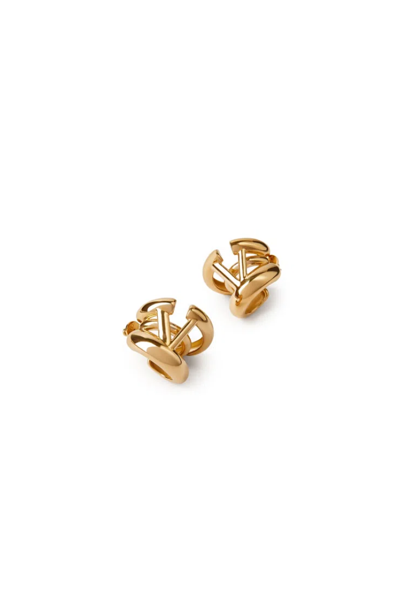 Valentino V Logo Signature Earrings In Gold