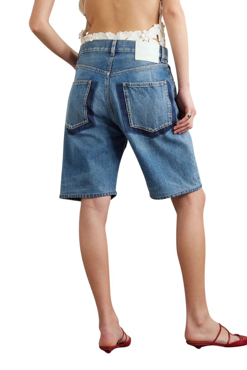 Valentino Reserve Denim Bermuda Shorts Medium Blue Denim 4B0DD16T8L4_558