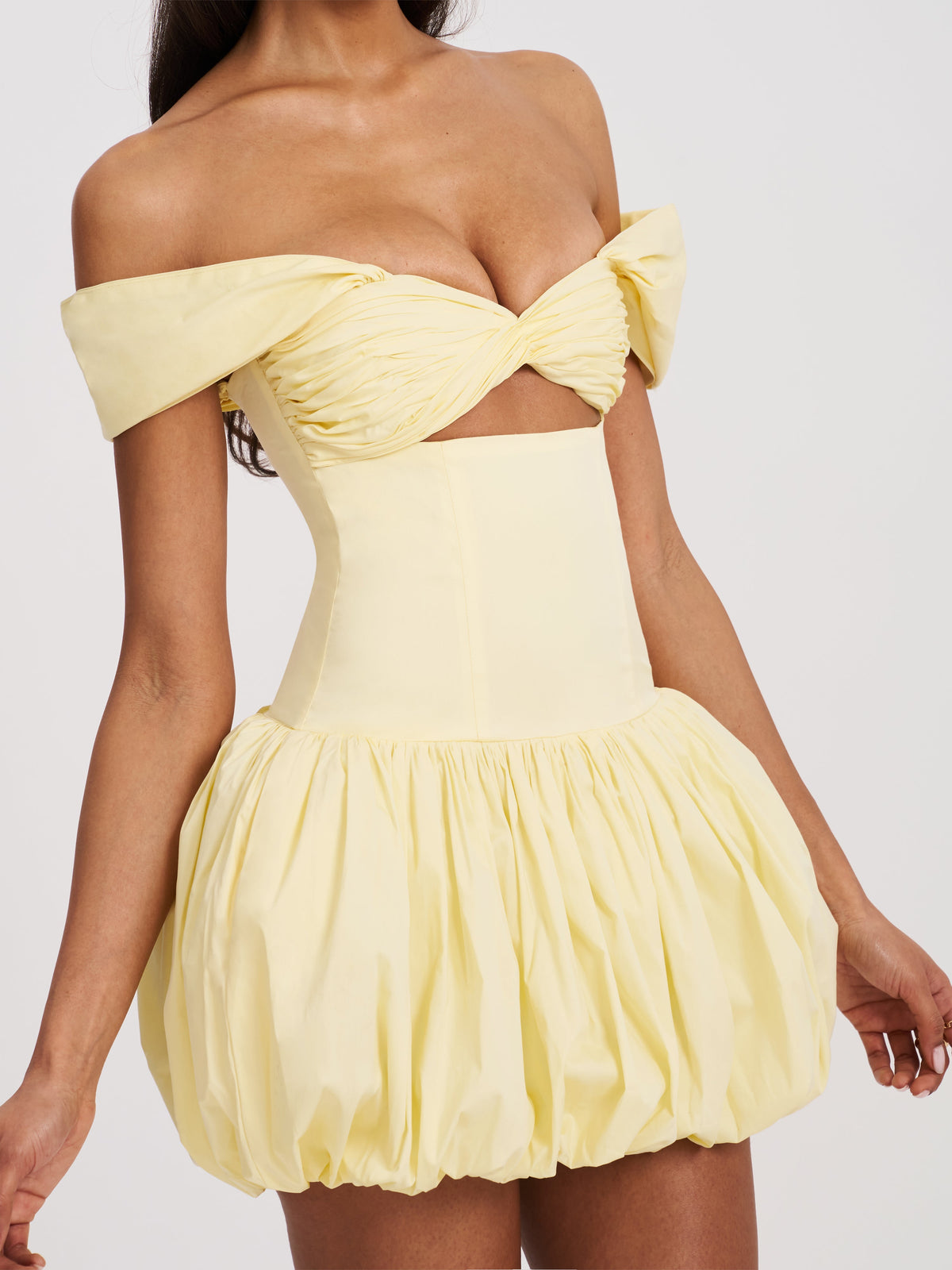 Umika Butter Yellow Bubble Hem Mini Dress (Archive Sale)