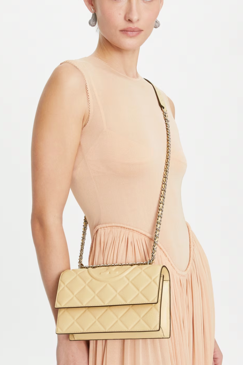 Tory Burch Small Fleming Shoulder Bag – Vanilla Soft Serve