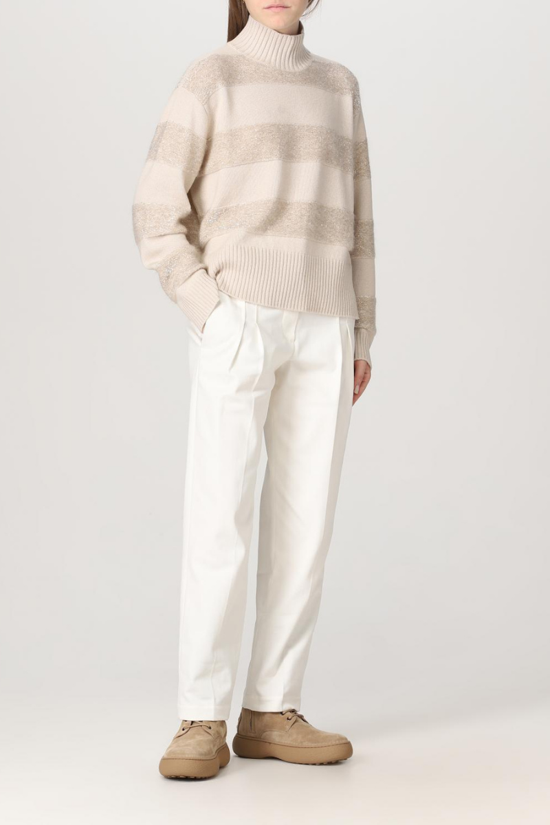 Brunello Cucinelli Women‘s Cotton Casual Trousers (MA126P8423/MP126P8423)