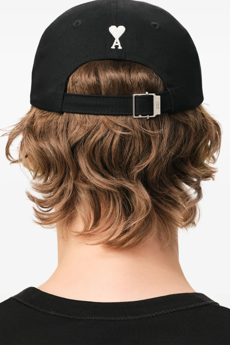 Ami Paris Friend Embroidered Buckle Baseball Cap-Black