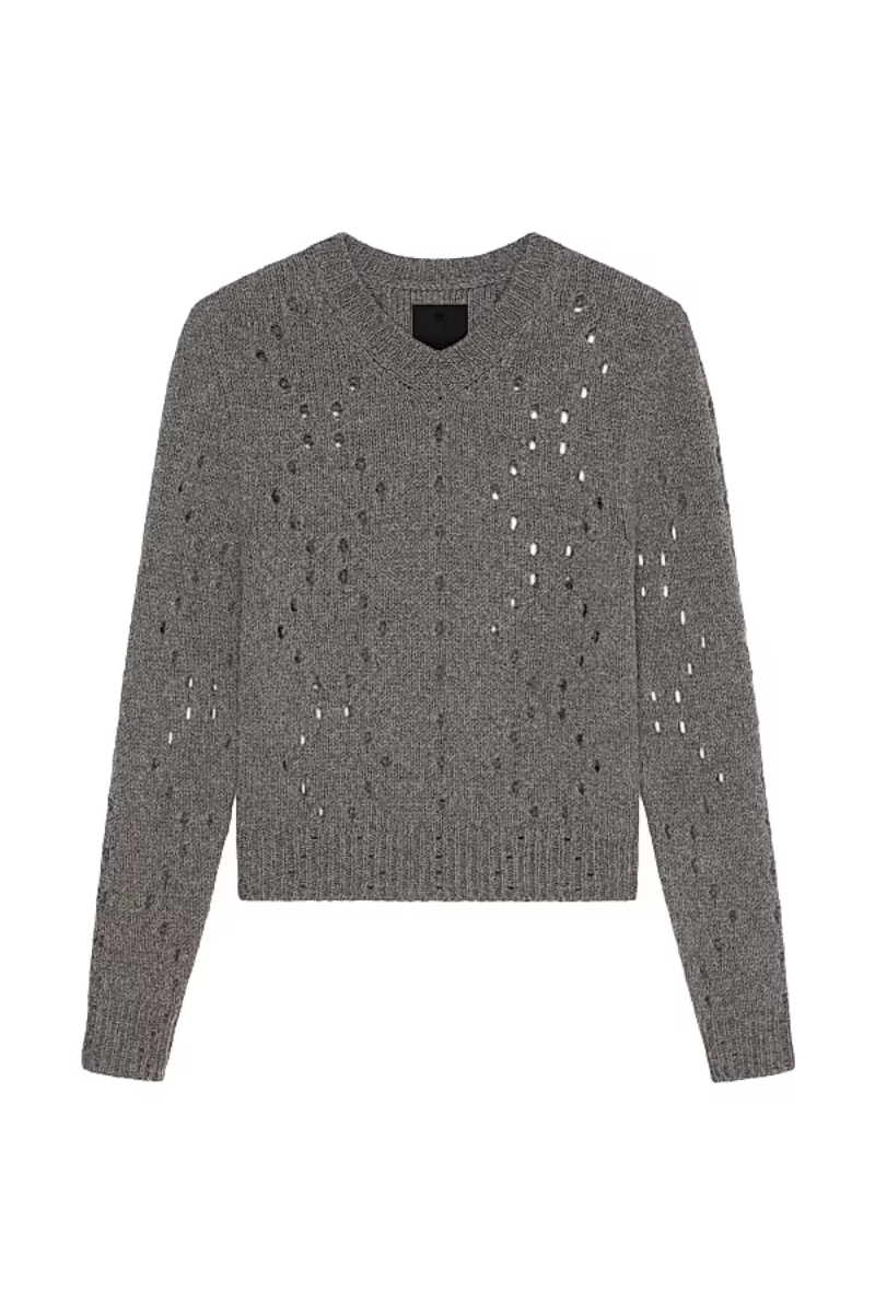 Givenchy Short V Neck Sweater_Medium Grey