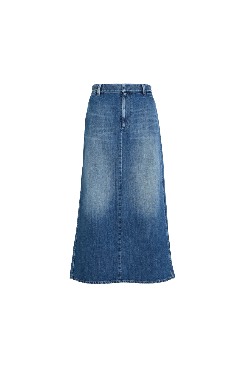 Valentino Garavani Faded Denim Midi Skirt Medium Blue Denim 4B0DD17F8JS_558